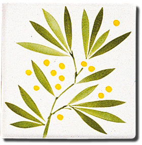 Carrelage - Décoration - Nom du format + Senteur de provence mimosas- Motif - Design - Faïence de Provence à Salernes