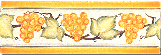 Carrelage - Décoration - Frise 7.5 x 22 Raisins - Motif - Design - Faïence de Provence à Salernes