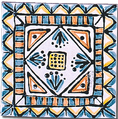 Carrelage - Décor 13x13 Aztèques A- Motif - Design - Faïence de Provence à Salernes